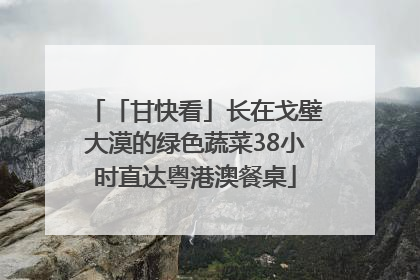「甘快看」长在戈壁大漠的绿色蔬菜38小时直达粤港澳餐桌