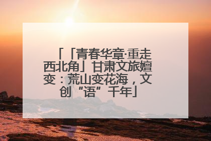 「青春华章·重走西北角」甘肃文旅嬗变：荒山变花海，文创“语”千年