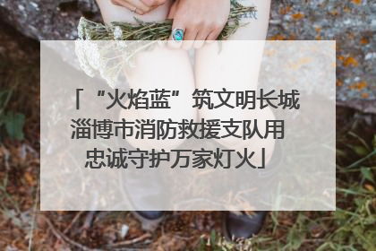 “火焰蓝”筑文明长城 淄博市消防救援支队用忠诚守护万家灯火
