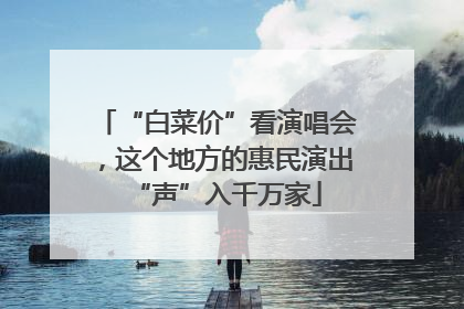 “白菜价”看演唱会，这个地方的惠民演出“声”入千万家