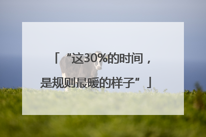 “这30%的时间，是规则最暖的样子”