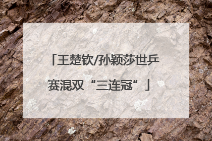 王楚钦/孙颖莎世乒赛混双“三连冠”