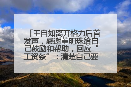 王自如离开格力后首发声，感谢董明珠给自己鼓励和帮助，回应“工资条”：清楚自己要什么，工资条不重要