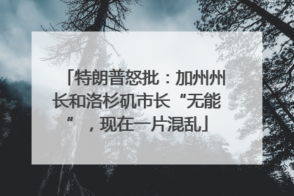 特朗普怒批：加州州长和洛杉矶市长“无能”，现在一片混乱