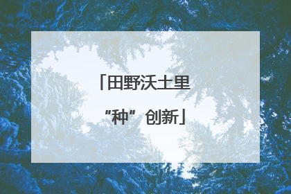 田野沃土里“种”创新