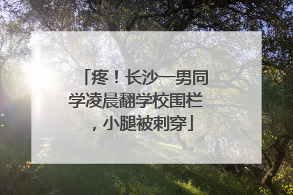 疼！长沙一男同学凌晨翻学校围栏，小腿被刺穿