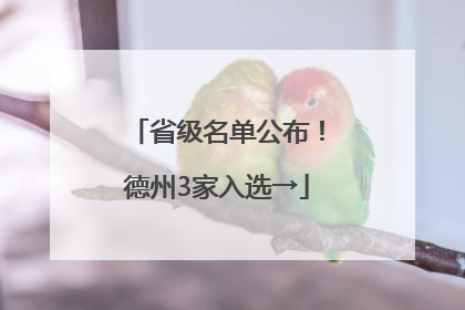 省级名单公布！德州3家入选→