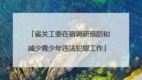 省关工委在宿调研预防和减少青少年违法犯罪工作