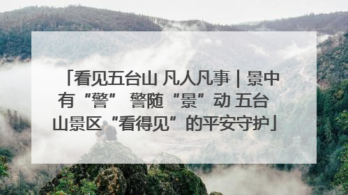 看见五台山 凡人凡事｜景中有“警” 警随“景”动 五台山景区“看得见”的平安守护