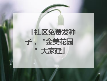社区免费发种子，“金美花园”大家建