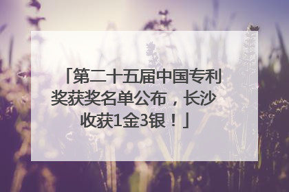 第二十五届中国专利奖获奖名单公布，长沙收获1金3银！
