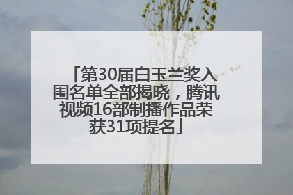 第30届白玉兰奖入围名单全部揭晓，腾讯视频16部制播作品荣获31项提名