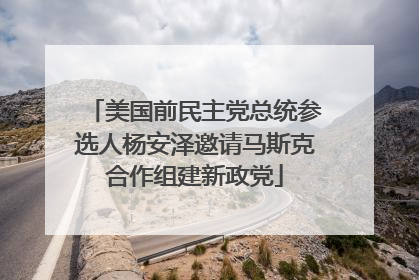 美国前民主党总统参选人杨安泽邀请马斯克合作组建新政党
