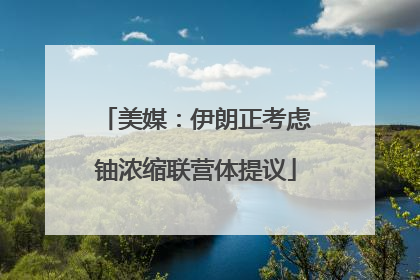 美媒：伊朗正考虑铀浓缩联营体提议