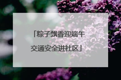 粽子飘香迎端午 交通安全进社区