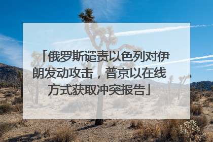 俄罗斯谴责以色列对伊朗发动攻击，普京以在线方式获取冲突报告