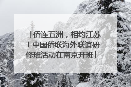 侨连五洲，相约江苏！中国侨联海外联谊研修班活动在南京开班