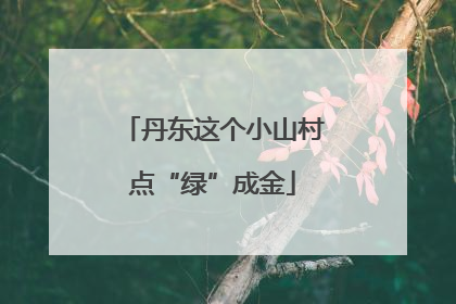 丹东这个小山村点“绿”成金