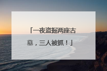 一夜盗掘两座古墓，三人被抓！