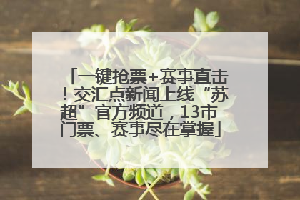 一键抢票+赛事直击！交汇点新闻上线“苏超”官方频道，13市门票、赛事尽在掌握