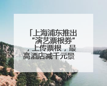 上海浦东推出“演艺票根券”，上传票根，最高酒店减千元景区减百元