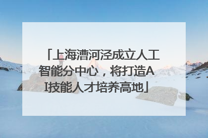 上海漕河泾成立人工智能分中心，将打造AI技能人才培养高地