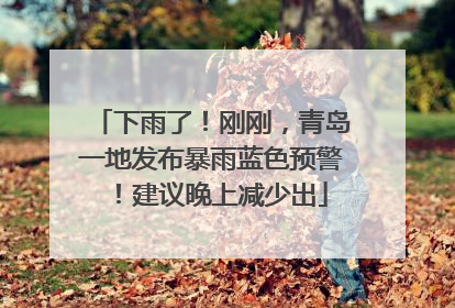 下雨了！刚刚，青岛一地发布暴雨蓝色预警！建议晚上减少出