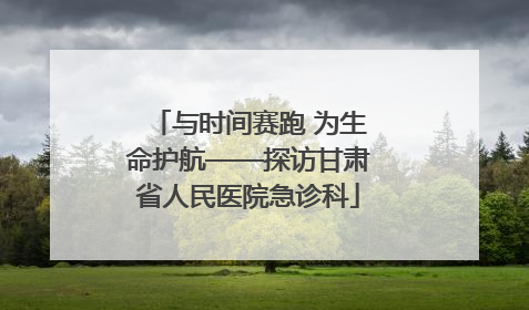 与时间赛跑 为生命护航——探访甘肃省人民医院急诊科