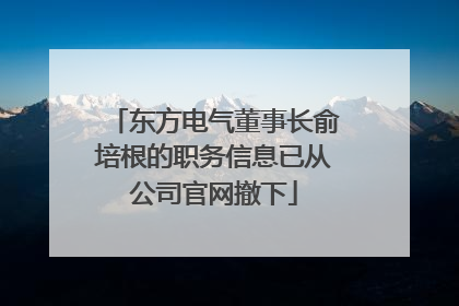 东方电气董事长俞培根的职务信息已从公司官网撤下