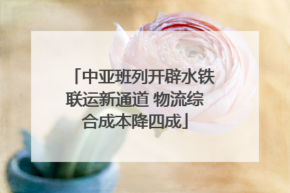 中亚班列开辟水铁联运新通道 物流综合成本降四成