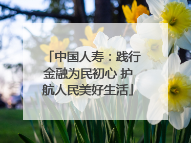 中国人寿：践行金融为民初心 护航人民美好生活