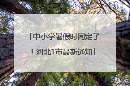 中小学暑假时间定了！河北1市最新通知