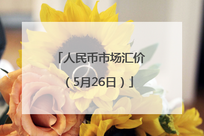 人民币市场汇价（5月26日）