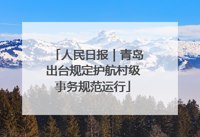 人民日报｜青岛出台规定护航村级事务规范运行