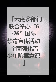 云南多部门联合举办“6·26”国际禁毒宣传活动 全面强化青少年防毒意识