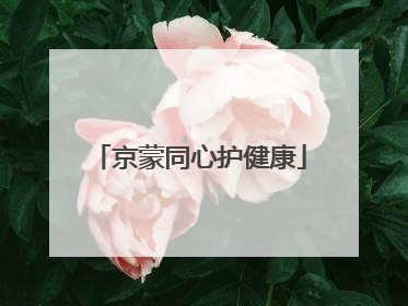 京蒙同心护健康