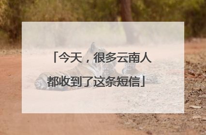 今天，很多云南人都收到了这条短信