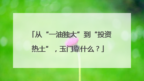 从“一油独大”到“投资热土”，玉门靠什么？