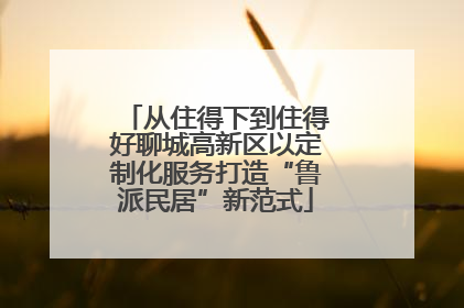 从住得下到住得好聊城高新区以定制化服务打造“鲁派民居”新范式