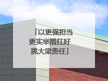 以更强担当更实举措扛好挑大梁责任