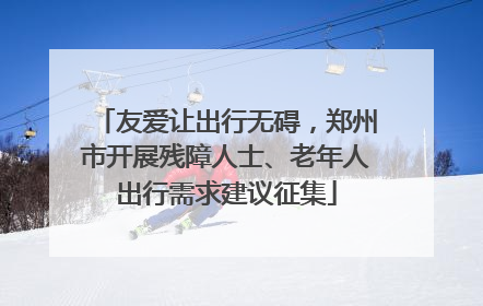 友爱让出行无碍，郑州市开展残障人士、老年人出行需求建议征集