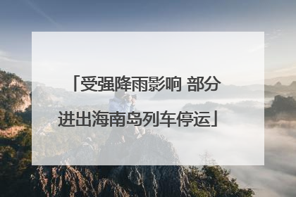 受强降雨影响 部分进出海南岛列车停运