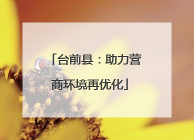 台前县：助力营商环境再优化