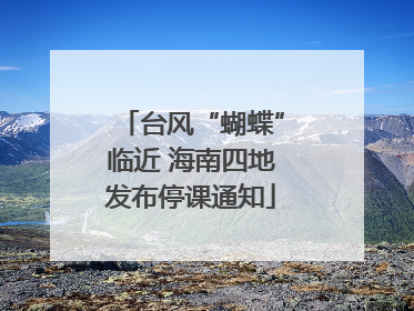 台风“蝴蝶”临近 海南四地发布停课通知