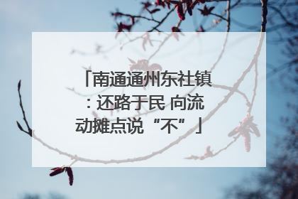 南通通州东社镇：还路于民 向流动摊点说“不”