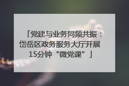 党建与业务同频共振：岱岳区政务服务大厅开展15分钟“微党课”