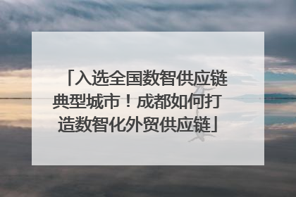 入选全国数智供应链典型城市！成都如何打造数智化外贸供应链
