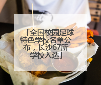 全国校园足球特色学校名单公布，长沙67所学校入选