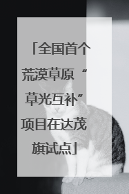 全国首个荒漠草原“草光互补”项目在达茂旗试点