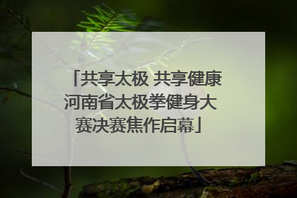 共享太极 共享健康 河南省太极拳健身大赛决赛焦作启幕